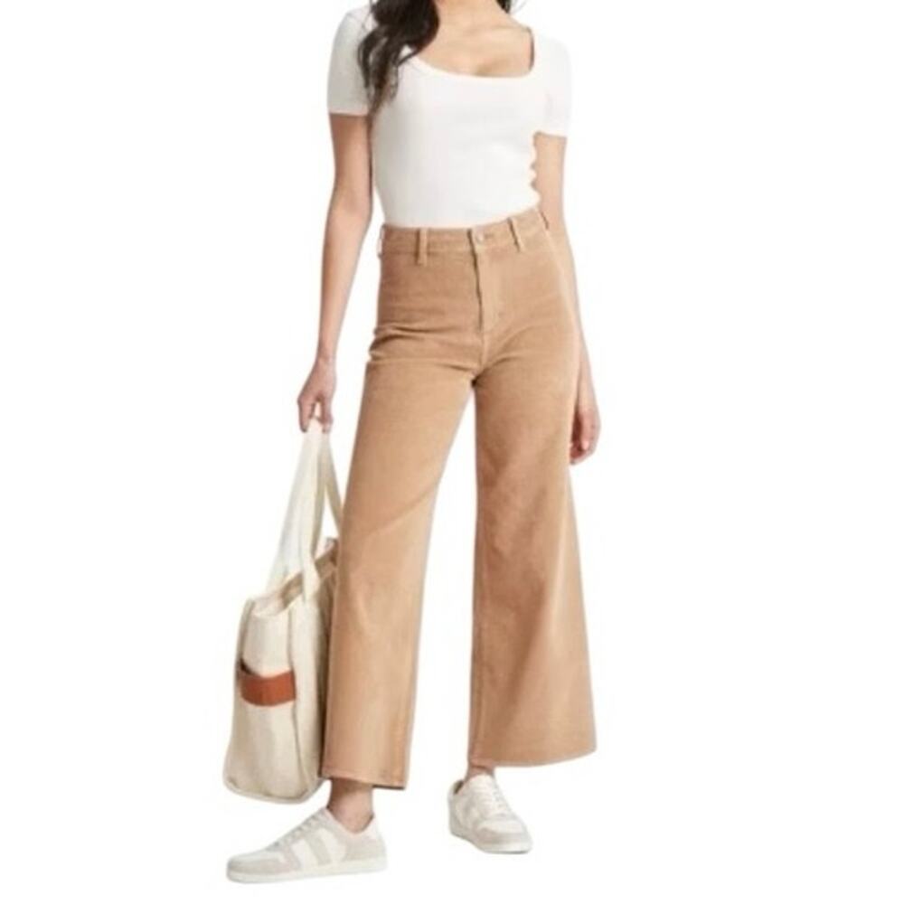 NEW UNIVERSAL THREAD High Rise Sailor Wide Leg Ankle Jeans Taupe Size 16